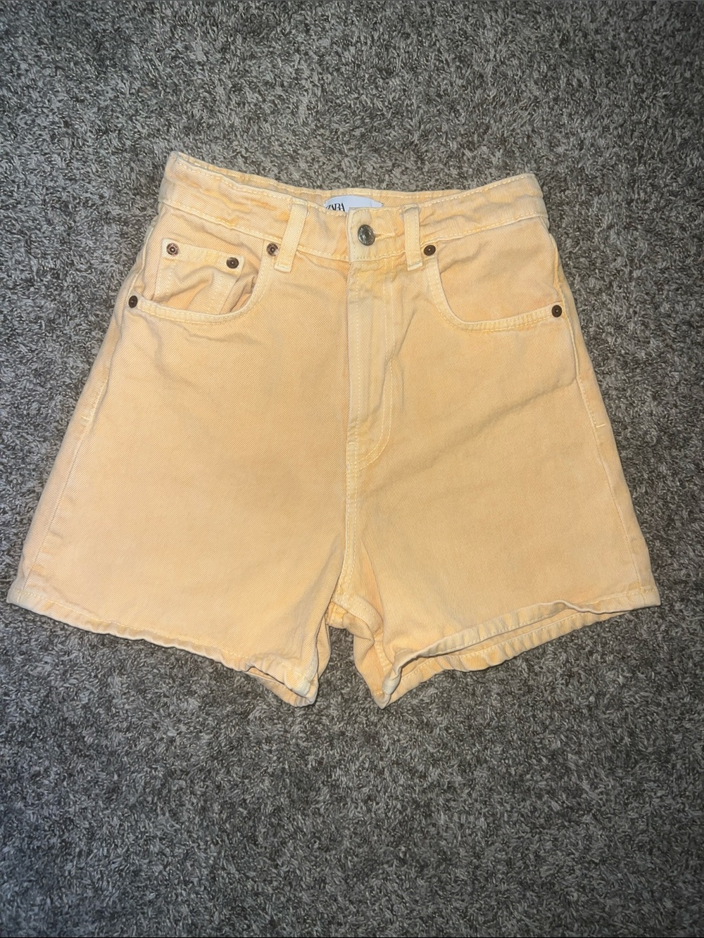Women’s Zara High-Rise Yellow Denim Shorts